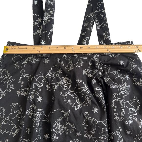 Sailor Moon Glitter Luna Suspender Skirt Womens XL Black Cat Pockets Grunge Goth - Picture 9 of 12